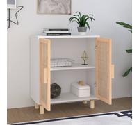 Berkfield Home Sideboard White 60x30x70 cm Solid Wood Pine & Natural Rattan | Size: 60 x 30 x 70 cm Berkfield Home White 60 x 30 x 70 cm