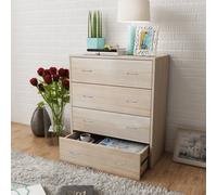 Berkfield Home Sideboard with 4 Drawers 60x30.5x71 cm Oak Colour in Brown Berkfield Home Brown 60x30.5x71 cm