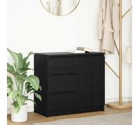 Berkfield Home Sideboard with Drawer Black Oak 71x35x65 cm Engineered Wood | Size: 71 x 35 x 65 cm Berkfield Home Black 71 x 35 x 65 cm