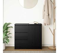 Berkfield Home Sideboard with Drawer Black Oak 71x35x65 cm Engineered Wood | Size: 71 x 35 x 65 cm Berkfield Home Black 71 x 35 x 65 cm