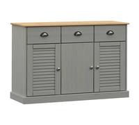 Berkfield Home Sideboard with Drawers VIGO 113x40x75 cm Grey Solid Wood Pine | Size: 113 x 40 x 75 cm Berkfield Home Grey 113 x 40 x 75 cm