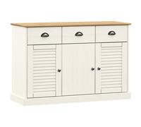 Berkfield Home Sideboard with Drawers VIGO 113x40x75 cm White Solid Wood Pine | Size: 113 x 40 x 75 cm Berkfield Home White 113 x 40 x 75 cm