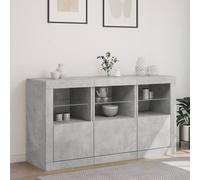 Berkfield Home Sideboard with LED Lights Concrete Grey 123x37x67 cm | Size: 123 x 37 x 67 cm Berkfield Home Grey 123 x 37 x 67 cm