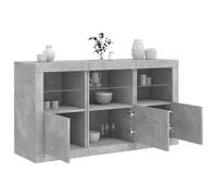 Berkfield Home Sideboard with LED Lights Concrete Grey 123x37x67 cm | Size: 123 x 37 x 67 cm Berkfield Home Grey 123 x 37 x 67 cm