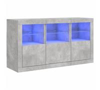 Berkfield Home Sideboard with LED Lights Concrete Grey 123x37x67 cm | Size: 123 x 37 x 67 cm Berkfield Home Grey 123 x 37 x 67 cm