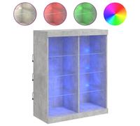 Berkfield Home Sideboard with LED Lights Concrete Grey 81x37x100 cm | Size: 81 x 37 x 100 cm Berkfield Home Grey 81 x 37 x 100 cm