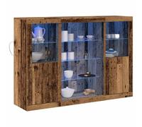 Berkfield Home Sideboard with LED Lights Old Wood 142.5x37x100 cm Engineered Wood in Brown Berkfield Home Brown 142.5x37x100 cm