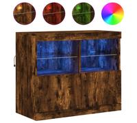 Berkfield Home Sideboard with LED Lights Smoked Oak 81x37x67 cm in Brown | Size: 81 x 37 x 67 cm Berkfield Home Brown 81 x 37 x 67 cm
