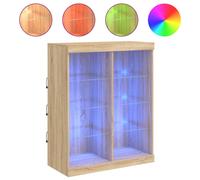 Berkfield Home Sideboard with LED Lights Sonoma Oak 81x37x100 cm in Brown | Size: 81 x 37 x 100 cm Berkfield Home Brown 81 x 37 x 100 cm