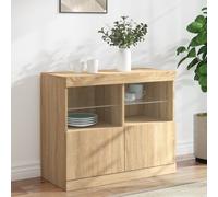 Berkfield Home Sideboard with LED Lights Sonoma Oak 81x37x67 cm in Brown | Size: 81 x 37 x 67 cm Berkfield Home Brown 81 x 37 x 67 cm