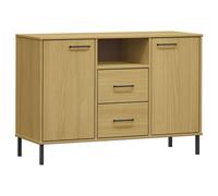 Berkfield Home Sideboard with Metal Legs Brown 113x40x77 cm Solid Wood OSLO in Light Brown | Size: 113 x 40 x 77 cm Berkfield Home Light Brown 113 x 40 x 77 cm