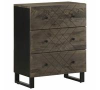 Berkfield Home Sideboards 2 pcs Black 60x33x75 cm Solid Wood Mango | Size: 60 x 33 x 75 cm Berkfield Home Black 60 x 33 x 75 cm