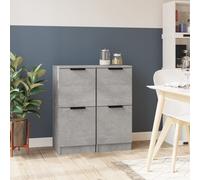 Berkfield Home Sideboards 2 pcs Concrete Grey 30x30x70 cm Engineered Wood | Size: 30 x 30 x 70 cm Berkfield Home Grey 30 x 30 x 70 cm