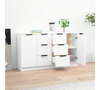 Berkfield Home Sideboards 2 pcs White 60x30x70 cm Engineered Wood | Size: 60 x 30 x 70 cm Berkfield Home White 60 x 30 x 70 cm