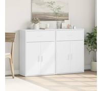 Berkfield Home Sideboards 2 pcs White 60x30x84 cm Engineered Wood | Size: 60 x 30 x 84 cm Berkfield Home White 60 x 30 x 84 cm