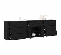 Berkfield Home Sideboards 3 pcs Black Oak Engineered Wood Berkfield Home Black