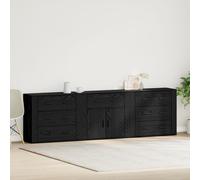 Berkfield Home Sideboards 3 pcs Black Oak Engineered Wood Berkfield Home Black