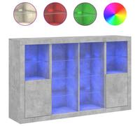 Berkfield Home Sideboards with LED Lights 3 pcs Concrete Grey Engineered Wood Berkfield Home Grey