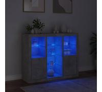 Berkfield Home Sideboards with LED Lights 3 pcs Concrete Grey Engineered Wood Berkfield Home Grey