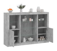 Berkfield Home Sideboards with LED Lights 3 pcs Concrete Grey Engineered Wood Berkfield Home Grey