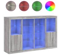 Berkfield Home Sideboards with LED Lights 3 pcs Grey Sonoma Engineered Wood Berkfield Home Grey