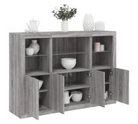 Berkfield Home Sideboards with LED Lights 3 pcs Grey Sonoma Engineered Wood Berkfield Home Grey