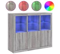 Berkfield Home Sideboards with LED Lights 3 pcs Grey Sonoma Engineered Wood Berkfield Home Grey