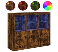 Berkfield Home Sideboards with LED Lights 3 pcs Smoked Oak Engineered Wood in Brown Berkfield Home Brown