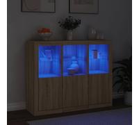 Berkfield Home Sideboards with LED Lights 3 pcs Sonoma Oak Engineered Wood in Light Tan Berkfield Home Light Tan