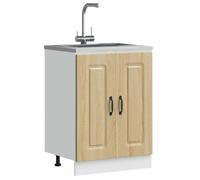 Berkfield Home Sink Base Cabinet Kalmar Sonoma Oak 60x46x81.5 cm Engineered Wood in Brown Berkfield Home Brown 60x46x81.5 cm