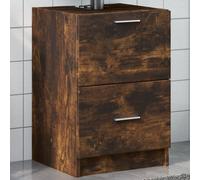 Berkfield Home Sink Cabinet Smoked Oak 40x37x59 cm Engineered Wood in Brown | Size: 40 x 37 x 59 cm Berkfield Home Brown 40 x 37 x 59 cm