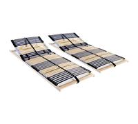 Berkfield Home Slatted Bed Bases 2 pcs with 42 Slats 7 Zones 70x200 cm in Brown Berkfield Home Brown 70x200 cm