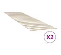 Berkfield Home Slatted Bed Bases with 34 Slats 2 pcs 70x200 cm in Brown Berkfield Home Brown 70x200 cm