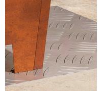 Berkfield Home Sleek Aluminum Checker Plates 2 pcs Anti-Slip 40x40 cm in Silver | Size: Medium Berkfield Home Silver Medium