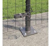 Berkfield Home Sl ence Posts with Base Plates 26 pcs √ò32mm 68.5cm Galvanise in Grey Berkfield Home Grey