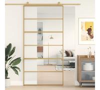 Berkfield Home Sliding Door Gold 102.5x205 cm Clear ESG Glass & Aluminium Berkfield Home Gold 102.5x205 cm