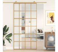 Berkfield Home Sliding Door Gold 102.5x205 cm Clear ESG Glass & Aluminium Berkfield Home Gold 102.5x205 cm