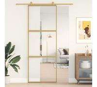 Berkfield Home Sliding Door Gold 76x205 cm Clear ESG Glass & Aluminium Berkfield Home Gold 76x205 cm