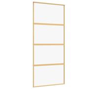 Berkfield Home Sliding Door Gold 90x205 cm Clear ESG Glass & Aluminium Berkfield Home Gold 90x205 cm