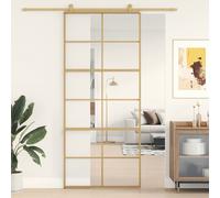 Berkfield Home Sliding Door Gold 90x205 cm Clear ESG Glass & Aluminium Berkfield Home Gold 90x205 cm