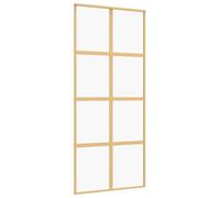 Berkfield Home Sliding Door Gold 90x205 cm Clear ESG Glass & Aluminium Berkfield Home Gold 90x205 cm