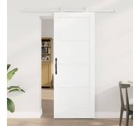Berkfield Home Sliding Door with Gear Set White 78x202 cm Solid Wood Pine Berkfield Home White 78x202 cm