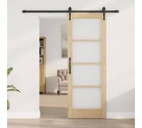 Berkfield Home Sliding Door with Hardware Set 73.5x198.5 cm Solid Wood Pine in Brown Berkfield Home Brown 73.5x198.5 cm