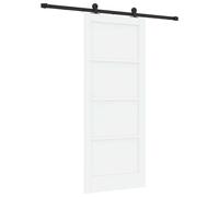 Berkfield Home Sliding Door with Hardware Set White 83x202 cm Solid Wood Pine Berkfield Home Multicolor 83x202 cm