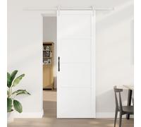 Berkfield Home Sliding Door with Hardware Set White 83x232 cm Solid Wood Pine Berkfield Home White 83x232 cm