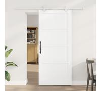Berkfield Home Sliding Door with Hardware Set White 86x198.5 cm Solid Wood Pine Berkfield Home White 86x198.5 cm
