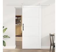 Berkfield Home Sliding Door with Hardware Set White 86x198.5 cm Solid Wood Pine Berkfield Home White 86x198.5 cm