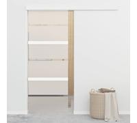 Berkfield Home Sliding Door with Soft Stops ESG Glass & Aluminium 76x205 cm in Silver Berkfield Home Silver 76x205 cm