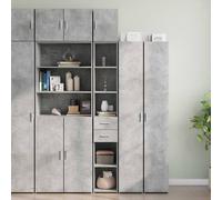 Berkfield Home Slim Storage Cabinet Concrete Grey 30x42.5x225 cm Engineered Wood Berkfield Home Grey 30x42.5x225 cm