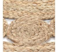 Berkfield Home Soft Area Rug Braided Design Jute 210 cm Round in Beige | Size: 100 cm diameter Berkfield Home Beige 100 cm diameter